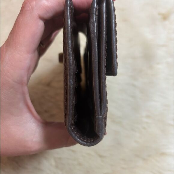 Vintage Coach Dark Brown Leather Wallet with Gold Turnlock - Picture 4 of 9